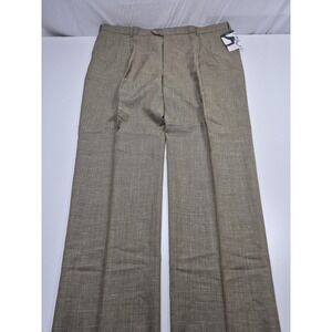 Palm Beach Reflex Dress Pants Mens 52x36 Beige Pleated Wool Silk Unhemmed NWT